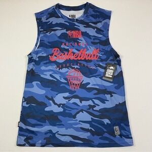 NEW NBA Basketball Jersey Men's Medium Navy Blue Camo Lightweight Tank‎ Top